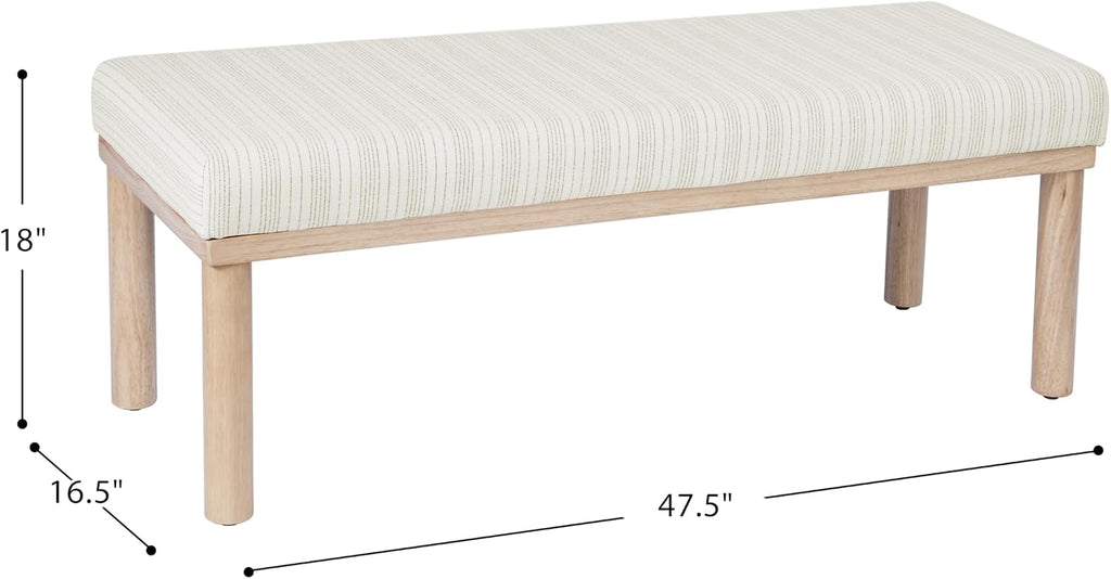 HomePop 47.5" Oslo Bench - Marigold Pinstripe Fabric