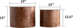 Nesting Coffee Table Set of 2, Modern Round Coffee Table, Wooden Circle Accent Tables for Small Spaces Living Room Bedroom Balcony Office Drum Side Table, Brown Burl