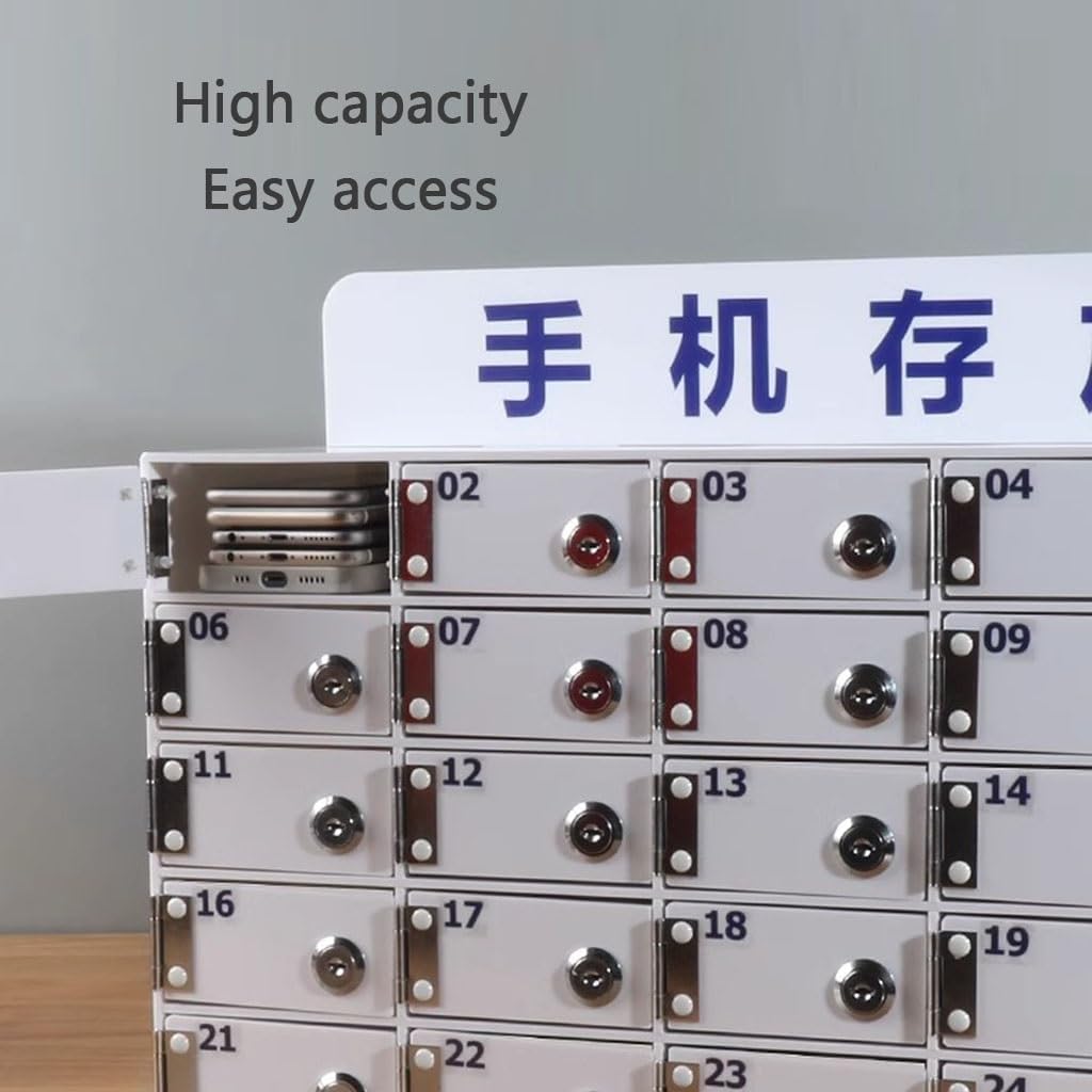 Acrylic Phone Storage Cabinet with 50 Lockable Slots Secure Mobile Device nizer for Offices Schools and Events - Perfect for Enhanced Safety and nization