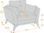 VANOMi Large-Sized Accent Chair, Thick Cushion Bedroom Reading Chair, Comfortable Living Room Single Sofa, Boucle Milky White