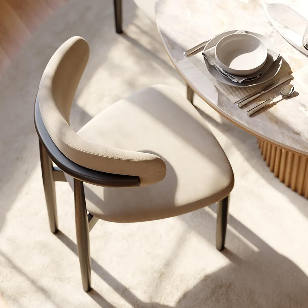 POVISON Fully-Assembled Dining Chairs Set of 4, Walnut-Colored Ash Wood Chairs