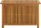 Wood Garden Backyard Organization, Wooden Garden Storage Box for Patio Furniture and Outdoor Cushions, 35.4"x19.7"x22.8",-337