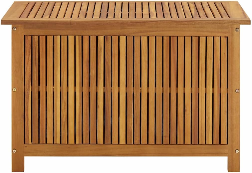 Wood Garden Backyard Organization, Wooden Garden Storage Box for Patio Furniture and Outdoor Cushions, 35.4"x19.7"x22.8",-337