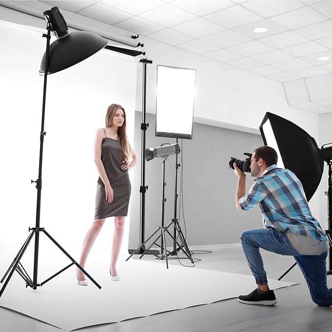 Backdrop Stand, 10×7ft Background Stand Backdrop Frame Banner Stand with Metal Flat Base, Multi-Purpose Stand for Party, Wedding Decoration, Photography