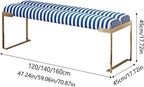 Modern Bedroom Living Room Bedside Stool, Modern Bench, Stainless Steel Entry Shoe, Striped Entryway(Red,140 * 45 * 45cm)