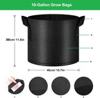 10-Gallon 10 Pack Grow Bags,Thickened Aeration Fabric Growing Pots Planters with Handles for Planting Vegetables Plants,Black