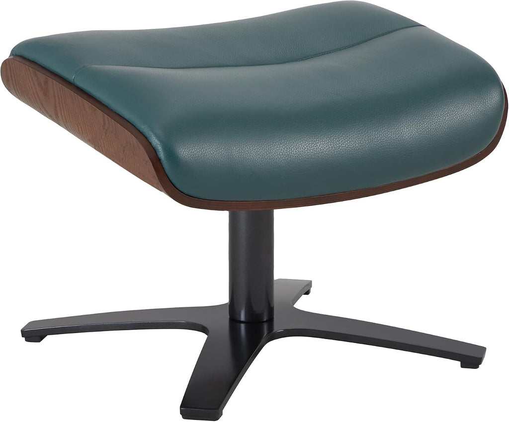 CHITA Genuine Leather Reclining Swivel Accent Chair with Ottoman, Teal | Eames Swivel Chair with Adjustable Backrest and Headrest for living Room & Office, 34.3"Dx31.1"Wx39.4"H, 350 Lbs Capacity