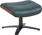 CHITA Genuine Leather Reclining Swivel Accent Chair with Ottoman, Teal | Eames Swivel Chair with Adjustable Backrest and Headrest for living Room & Office, 34.3"Dx31.1"Wx39.4"H, 350 Lbs Capacity