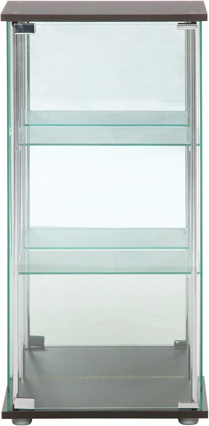 Fuji Boeki 96048 Collection Case, Figure Case, 3 Tiers, Width 16.7 x Depth 14.4 x Height 33.9 inches (42.5 x 36.5 x 86 cm), Brown, Tempered Glass, Rear Mirror,