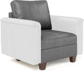 SITJOY Faux Leather Modular Sectional Sofa with Storage, Mid Century Modern Sectional Couches for Living Room, Accessories, Middle Armless Chair Sectional, Gray