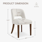 KISLOT Upholstered Dining Chairs Set of 2, Modern Armless Kitchen Chairs with Solid Wood Legs, Boucle Fabric, Sturdy Spring Structure, Comfortable Padded Dining Room Chairs, Cream