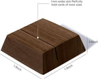 UNIQOOO 12 Pack Trapezoid Walnut Wood Stand |1.2mm Slot for Cardstock, Wedding Table Numbers Holders, Photo Holder, Photo Display Stand for Event Decor, Retail Shop, Cafe Restaurant Menu, Business Card, Name Tag