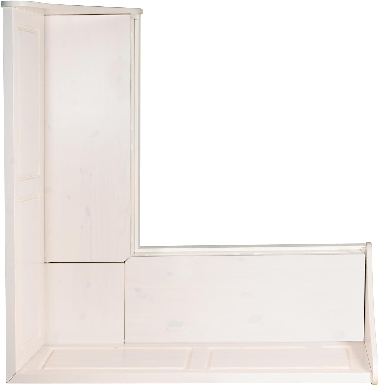 Linon Harris White Corner Breakfast Nook - Nook Only, Table is NOT included! 20.88D x 61.88W x 36.63H in