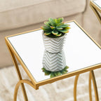 Glitzhome Nesting Side Tables, Set of 2 End Tables with Metal Frame & Tempered Glass Top, Coffee Tables Decorative Accent Tables for Bedroom, Living Room, Home Office - Golden