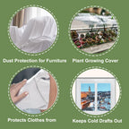 Plastic Sheeting, 4 Mil Thick Clear Polyethylene Film, Waterproof Multipurpose Tarp, Cuttable Plastic Cover for Furniture, Greenhouse, Garden, and Dust Protection (13 ft ×13 ft(4m × 4m))