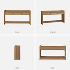 SICOTAS 60" Rattan Console Table for Entryway - Farmhouse Entry Table Sofa Table with 3 Drawers, Narrow TV Console Table with Storage for Living Room, Hallway, Couch, Foyer