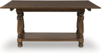 Signature Design by Ashley Sturlayne Flip Top Sofa Table, Expandable Console to Dining Table, Drop Leaf Design with Hardwood Solids, Space-Saving Multi-Use Furniture for Living Room, Brown
