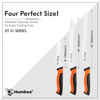 12-Inch Offset Serrated Bread Knife, Premium High Carbon Stainless Steel Blade Knife for Bread with Ergonomic Handle, NSF Certified, DT-31 Series, Orange