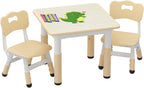 IDEALHOUSE Adjustable Height Kids Table and 2 Chairs Set – Writable Whiteboard Top, Non-Slip Legs, Easy to Clean, Ideal for Toddlers and Children Ages 2-10, Multi-Activity Table for Home, Nursery,