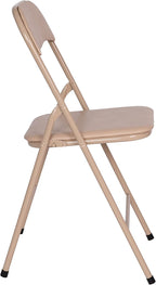 EMMA + OLIVER Tan Square Folding Card Table and Chairs Set for 4 Players | Lightweight, Easy Storage, Padded Top