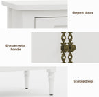 FansaFurn 58'' Large Sideboard Buffet Cabinet with 4 Doors, Modern Credenza Buffet Table for Coffee Bar, Storage Cabinet for Dining Room Living Room, White