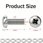M4 Screws M4x12mm for TV Mount or Monitor 30 Inch or Small VESA Mount Screw Mounting Phillips Head Screw Pack of 8
