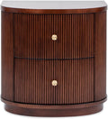 Jennifer Taylor Home Valentine 24" 2-Drawer Storage Side Table, Dark Walnut Beech Wood