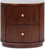 Jennifer Taylor Home Valentine 24" 2-Drawer Storage Side Table, Dark Walnut Beech Wood