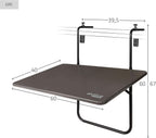 AKTIVE Folding Balcony Table, Grey, 61034