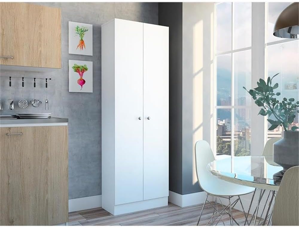 Home Square 2-Piece Set with Storage Pantry Cabinet & Two-Door Cabinet