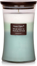 HomeLights 3-Layer Candles for Home Scented, 21.52 OZ Natural Soy Wax Scented Candles Burns Up to 100 Hours, Large Jar, Wild Mint & Eucalyptu