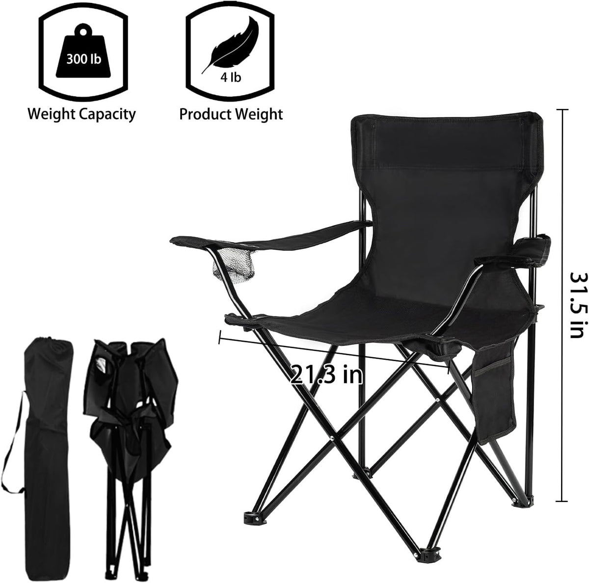 Damei century 4Pack Folding Camping Chairs, Portable for Beach, Lawn | Lightweight, No Assembly,Portable,Save Space