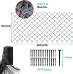 Koi Pond Netting for Leaves 15x40 Ft, 1/2 in Strong Woven Fine Mesh Pond Leaf Net Cover, Protecting Koi Fish from Herons, Raccoons, Birds, Cats & Predators, 28 Pcs Stakes Included