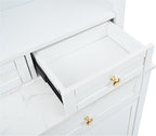 Mirightone 83.7Inch Tall Kitchen Pantry Cabinet, Corner Cabinet with 5 Storage Drawers and Adjustable Shelf, Freestanding Kitchen Pantry with Faux Marble Top, Set of 2, White