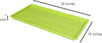 SUNPACK 10" x 20" Heavy Duty Mesh Plastic Seed Starting Tray, Lime Green, 1" (Pack of 10) - Ensures Water Drainage and Aeration, Perfect for Greenhouses or Indoor Gardening