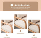INZOY Mid Century Modern Accent Chair with Wood Frame, Upholstered Living Room Chairs with Waist Cushion, Reading Armchair for Bedroom Sunroom (Beige)
