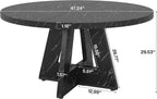 Tribesigns 47 inch Round Dining Table Wood Kitchen Table for Dining Room, 47" Dinner Room Tables for 4-6, Farmhouse Accent Furniture with Wooden Tabletop and Cross Base, Marbled Wood
