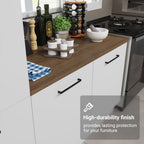 Madesa Hazel Kitchen Set 70" L Pantry Storage and Base Cabinet Engineered Wood Multiple Compartments Organization Unit - White