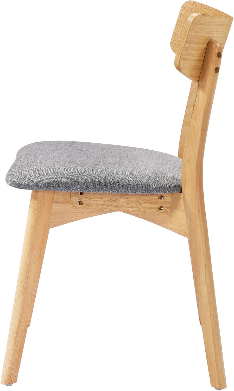 Dining Chairs Set of 2, Dining Room Chairs with Walnut Finished Frame | Kitchen Chairs Set of 2 with Curved Backrest and Wood Legs, Mid Century Modern Upholstered Dining Chairs
