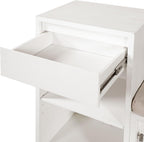 Entryway Bench with Shoe Storage, Solid Wood Shoe Bench with Cushion and Drawers, Open Shelves, Storage Bench for Entry Way, Living Room, Hallway, White