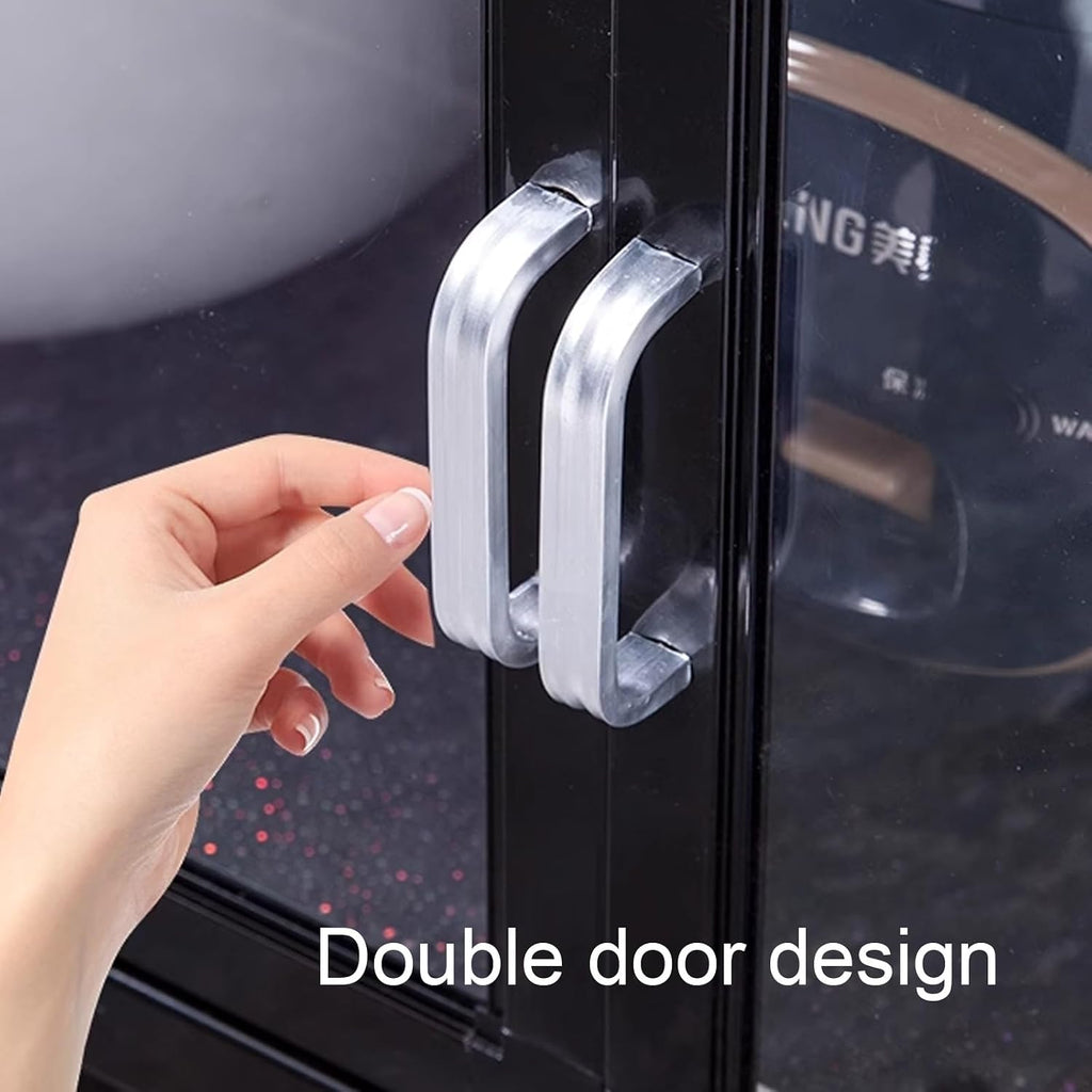 Kitchen Pantry Storage Cabinet Environmental Aluminum Composite Panel Aluminum Alloy Guardrail Pantry Cabinet, for Kitchen Living Room Bathroom(80 * 40 * 136cm)