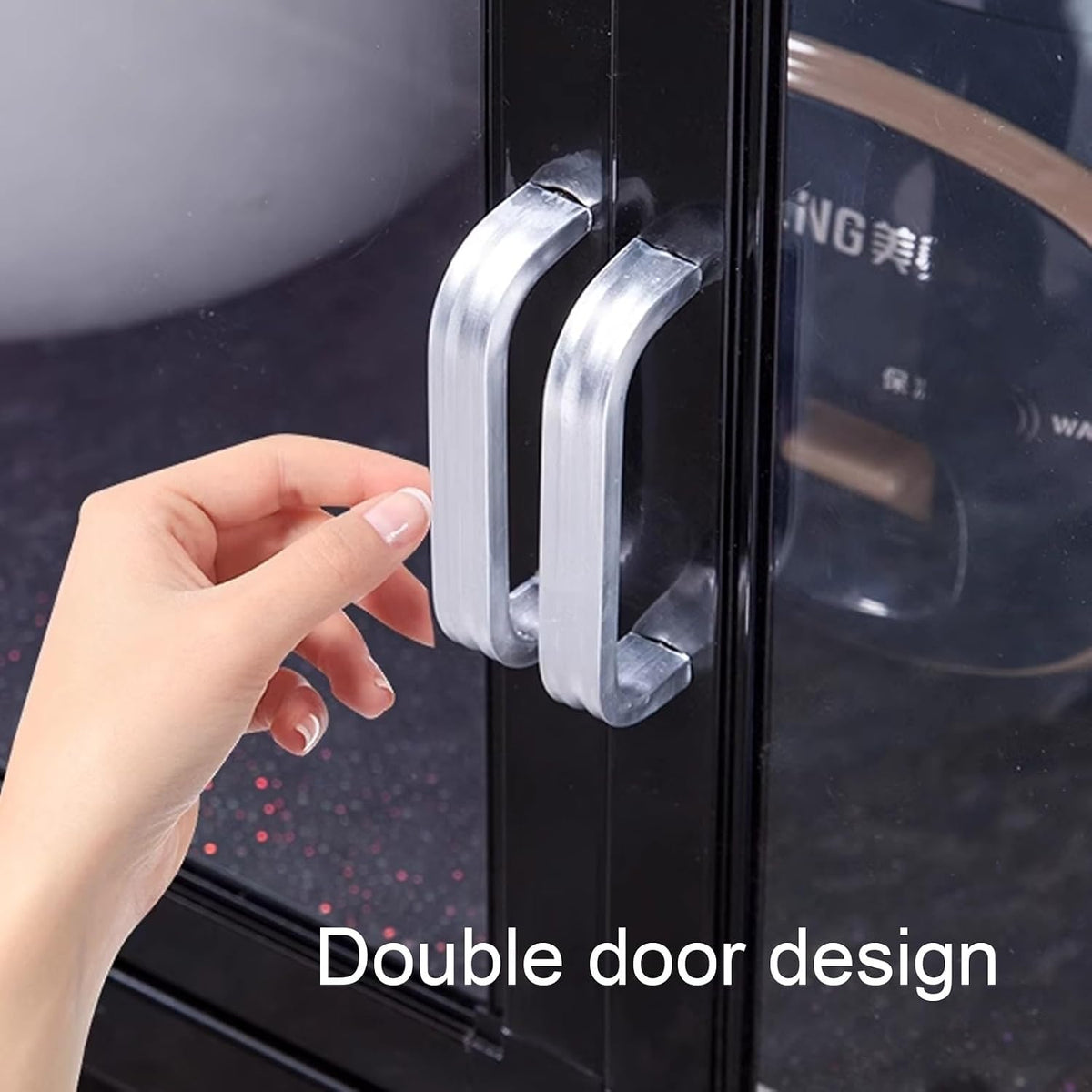 Kitchen Pantry Storage Cabinet Environmental Aluminum Composite Panel Aluminum Alloy Guardrail Pantry Cabinet, for Kitchen Living Room Bathroom(80 * 40 * 136cm)