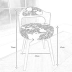 Etlegor Retro Wood Swivel Vanity Chair with Back, American Round Makeup Chair, Upholstered Accent Armchair for Home/Office/Bedroom(Black-B)