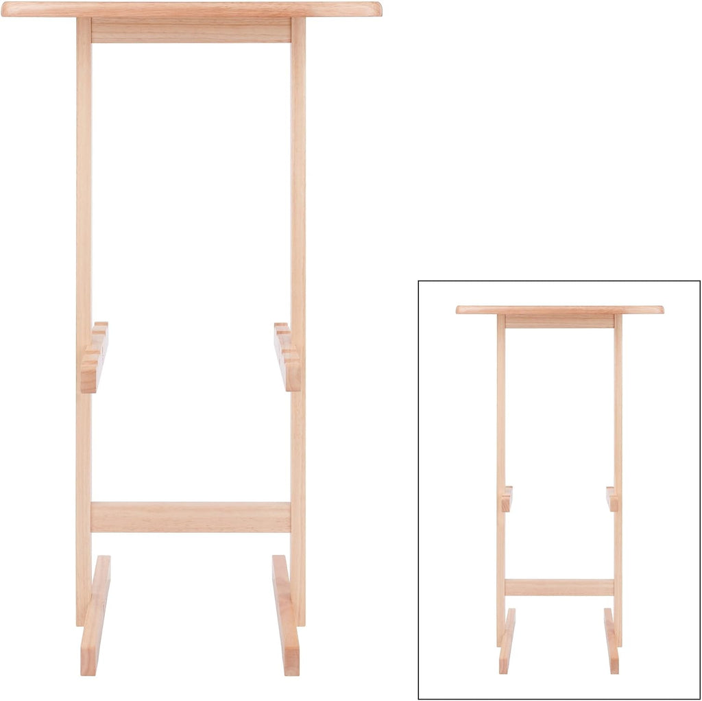 Winsome Riley Snack Table Rack in Natural Finish | Easy to Store Portable Fold up Table Set for Kitchen, Living Room TV Dining, Crafts, Puzzles, Work From Home