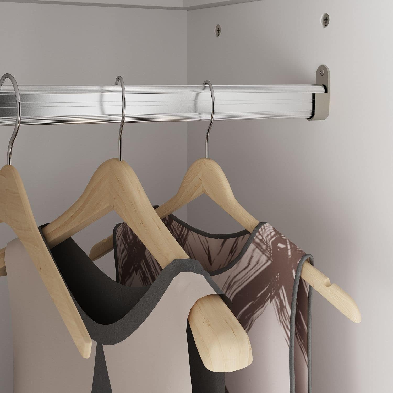Slim Wardrobe Armoire with Clothing Rod and Storage Shelves, Narrow 2-Door Armoire Closet with Gold Handles, Shaker Style Tall Corner Clothing Cabinet, White 15.7" W x 19.3" D x 74.8" H