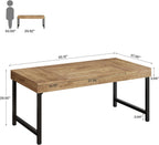 Tribesigns Farmhouse Dining Table for 4-6 People, 55 Inches Industrial Rectangular Kitchen Dinner Table with Heavy-Duty Metal Legs for Home, Dining Room, Small Space, Rustic Brown