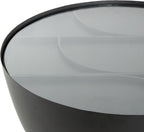 Deco 79 Metal Geometric Side End Accent Table End Table with Glass Tabletop and Elevated Base, Side Table 22" x 22" x 19", Black