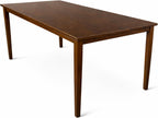 Modern 59 Inch Rectangular Dining Table, Dirty Oak Finish Solid Rubberwood