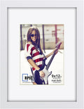 RPJC 9 x 12 Picture Frames Made of Solid Wood and High Definition Glass Display Pictures 6x8 with Mat or 9x12 Without Mat for Wall Mounting Photo Frame White