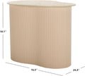 SAFAVIEH Home Collection - MTP Medium Side Table, Beige Ceramic Accent Table with Ribbed Base, Fully Assembled (ACC2910A)